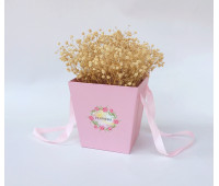 Коробка для цветов Ваза Flower Mix. Розовый. 16.5*18. 1/72. Арт0580