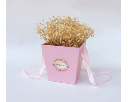 Коробка для цветов Ваза Flower Mix. Розовый. 16.5*18. 1/72. Арт0580