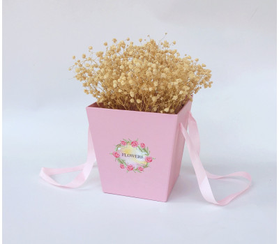 Коробка для цветов Ваза Flower Mix. Розовый. 16.5*18. 1/72. Арт0580
