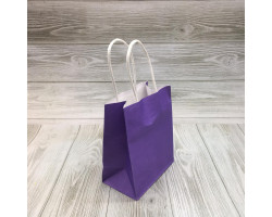 Пакет подарочный Крафт  Фиолетовый 1шт. 21,5*8*15.