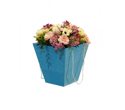 Коробка для цветов 160*280*280 голубая 10 шт./уп. Арт06522