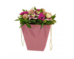Коробка для цветов 160*280*280 розовая. Арт06523