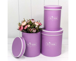 Коробки Цилиндр Набор 1/3 18*20,5 "Flower" Сиреневый 1/24