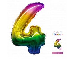 Веселуха 16/41 Цифра "4" радуга в упаковке / Four / 1 шт / 317-16-4-RB-QX