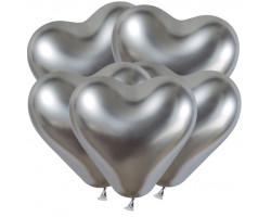 Gemar Сердца 12"/30 см Хром Серебро / Shiny Silver 89 / 25 шт. / 198959