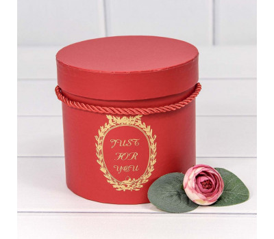 Коробка Цилиндр 12,5*12,3 с ручками "Just for you" Красный 1/4 1/48 720110/7