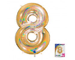Grabo 40 Цифра "8" Золото голография в упаковке / Eight / 1 шт /