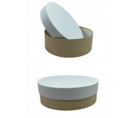 Коробки шляпные с белой крышкой 8*25 см. Кофе с молоком 06195/4