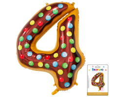 Веселуха 34 Цифра 4 Пончик в упаковке / Four Donut / 1 шт /