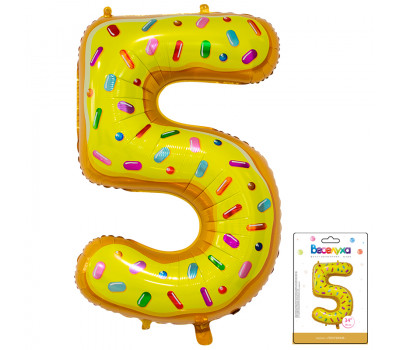 Веселуха 34 Цифра 5 Пончик в упаковке / Five Donut / 1 шт /