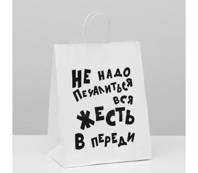 Пакет подарочный с приколами, крафт «Не надо печалиться», белый, 24 х 14 х 30 см 6851749