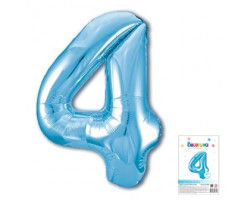 Веселуха 40 Цифра "4" Нежный голубой в упаковке / Four / 1 шт /