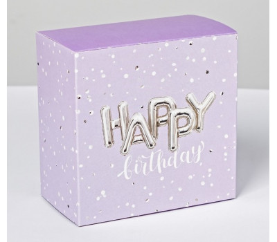 Коробка складная Happy birthday, 14 × 14 × 8 см 4796782