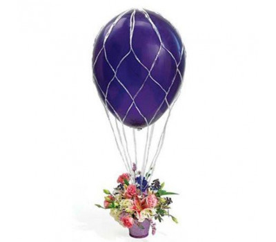 Сетка на шар 36" / 90 см Белая / 1 шт./ Raffia balloon net