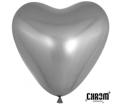 Дон Баллон Сердце (12''/30 см) Серебро, хром, 50 шт.