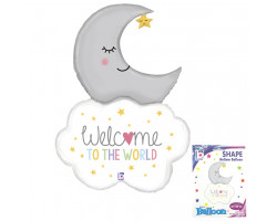 G 42 Добро пожаловать, малыш. Месяц на облаке в упаковке / Welcome Baby Moon / 1 шт /, Фольгированны