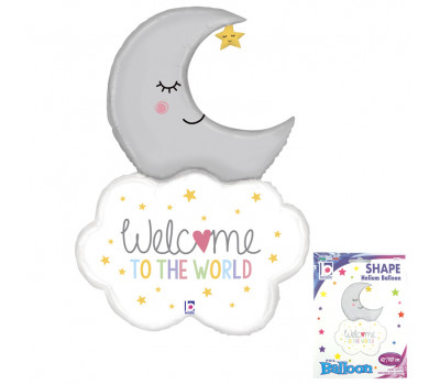 G 42 Добро пожаловать, малыш. Месяц на облаке в упаковке / Welcome Baby Moon / 1 шт /, Фольгированны