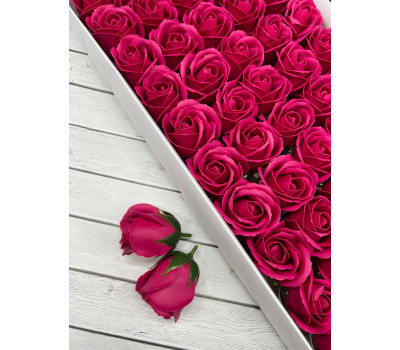 Роза из мыла. Вишневый 50шт. 7 (Love)
