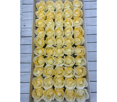 Роза из мыла двухцветная. Бело-св.персик. 50шт.